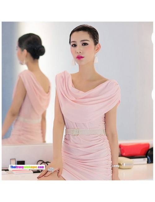 Đầm Cổ Đổ Vai Ngọc Ngà - 1670