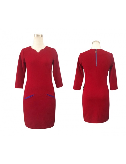 Đầm Thun Suông Phối Túi - D23106