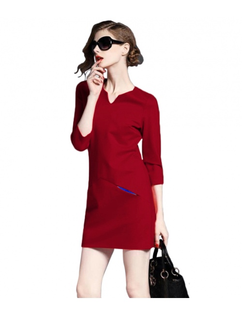 Đầm Thun Suông Phối Túi - D23106