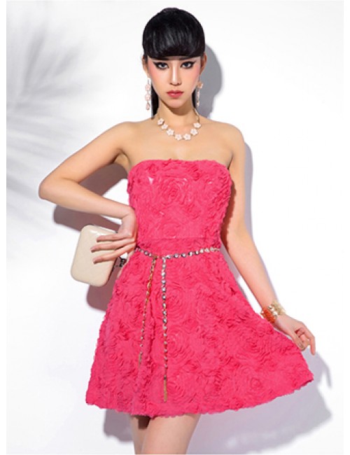 Đầm Cúp Ngực Ren Hoa Hồng Cao Cấp - 1843