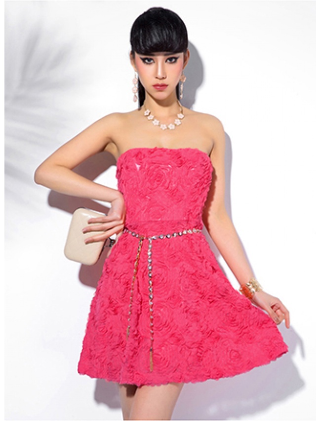 Đầm Cúp Ngực Ren Hoa Hồng Cao Cấp - 1843