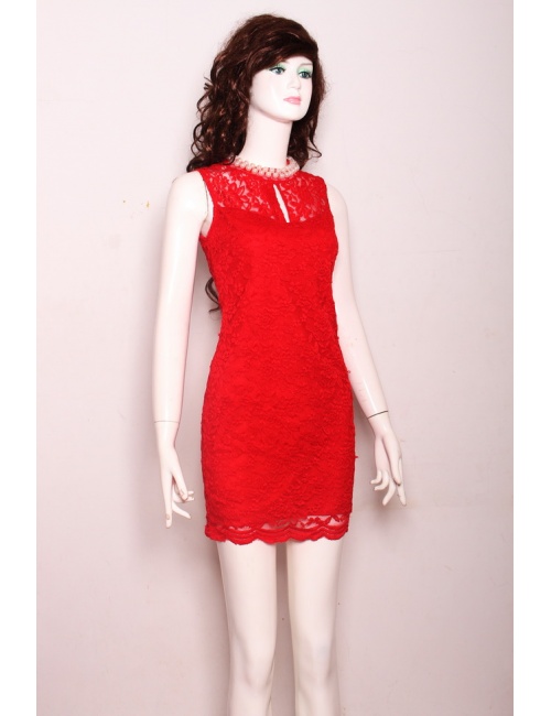 Đầm Ren Body Kết Ngọc Trai Cổ - 35