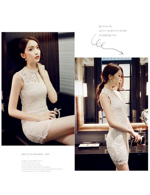 Đầm Ren Body Kết Ngọc Trai Cổ - 35