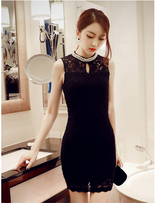 Đầm Ren Body Kết Ngọc Trai Cổ - 35