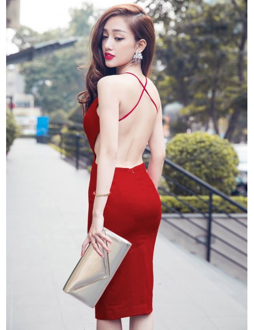 Đầm Dây Chéo Hở Lưng Quyến Rũ - 2000