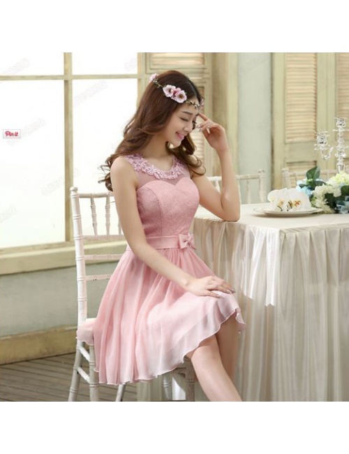 Đầm Xòe Cô Dâu Đính Nơ Eo - 2040