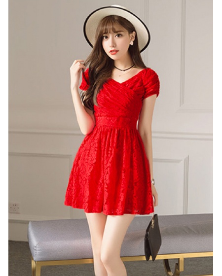 Đầm Ren Cổ Chéo Xinh Xắn - 2085