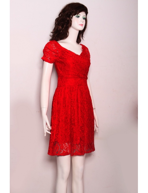 Đầm Ren Cổ Chéo Xinh Xắn - 2085