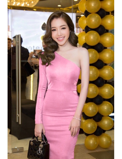 Đầm Cổ Xéo Tay Dài - 2101