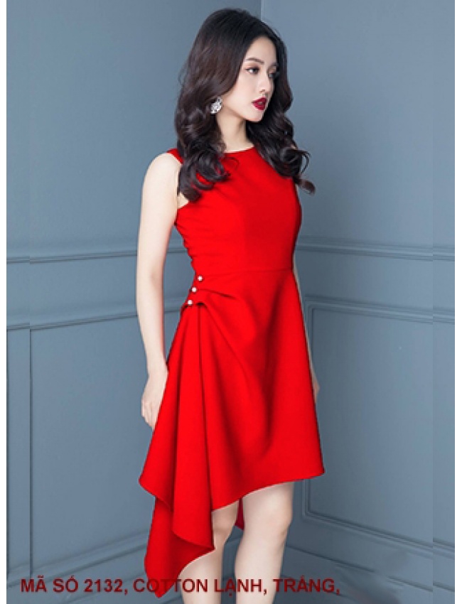 Đầm Sát Nách Lai Nhọn Phối Kiểu - 2132
