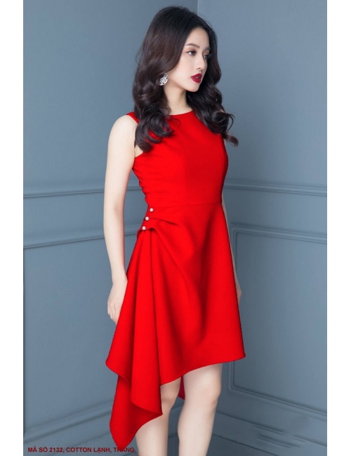 Đầm Sát Nách Lai Nhọn Phối Kiểu - 2132
