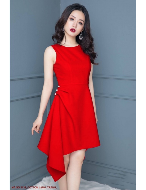 Đầm Sát Nách Lai Nhọn Phối Kiểu - 2132
