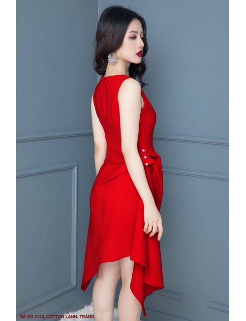 Đầm Sát Nách Lai Nhọn Phối Kiểu - 2132