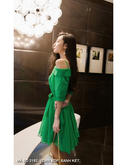 Đầm Xòe Thắt Nơ Eo - 2182