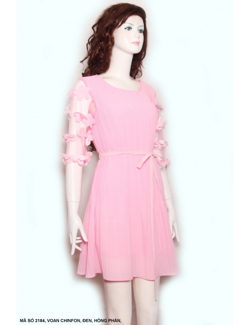 Đầm Dún Tay Lở Đính Hoa - 2184