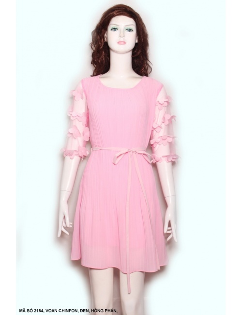 Đầm Dún Tay Lở Đính Hoa - 2184