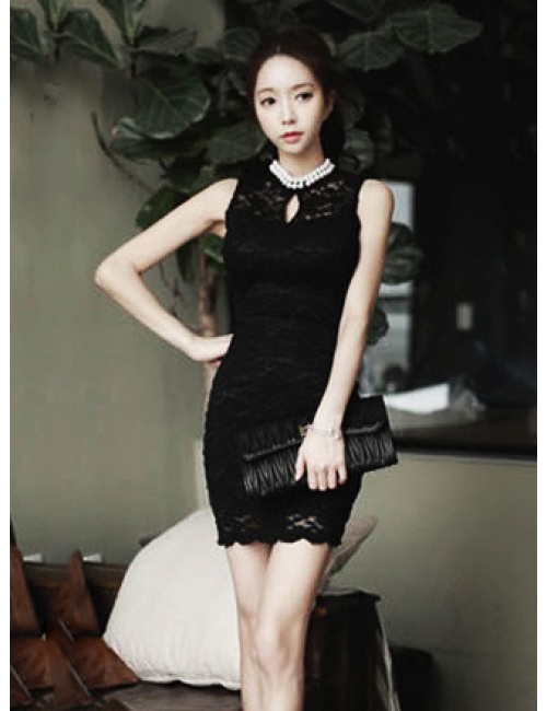 Đầm Ren Body Kết Ngọc Trai Cổ - 35