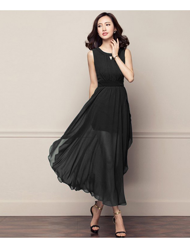 Đầm Maxi Xếp Ly Sang Trọng - D9007