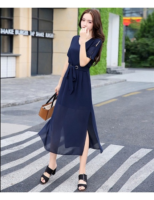 Đầm Xẻ Sọc Hai Bên Chân -D9016
