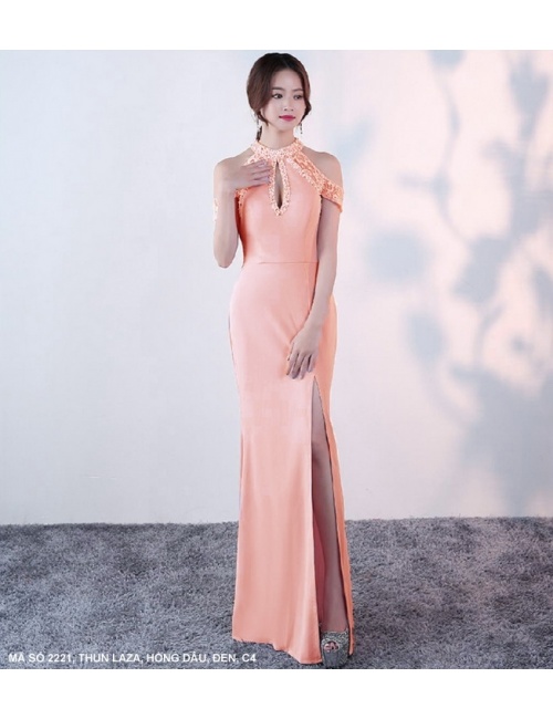 Đầm Dạ Hội Đính Hoạt Xoàn Cổ Giọt Nước - 2221