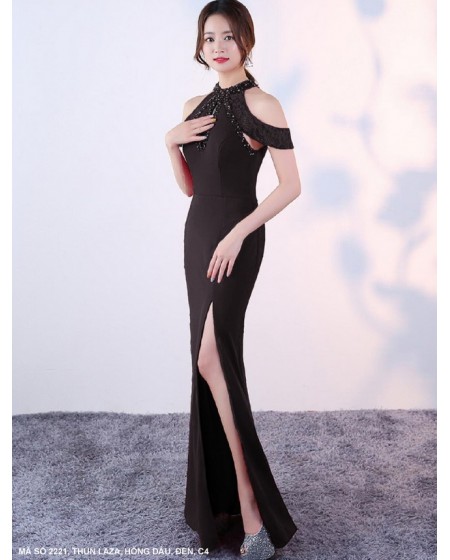Đầm Dạ Hội Đính Hoạt Xoàn Cổ Giọt Nước - 2221