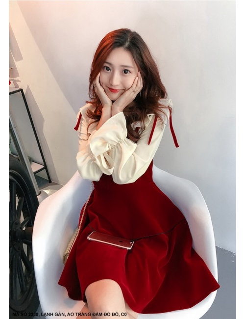 Đầm Xòe Tay Lở Dún - 2238