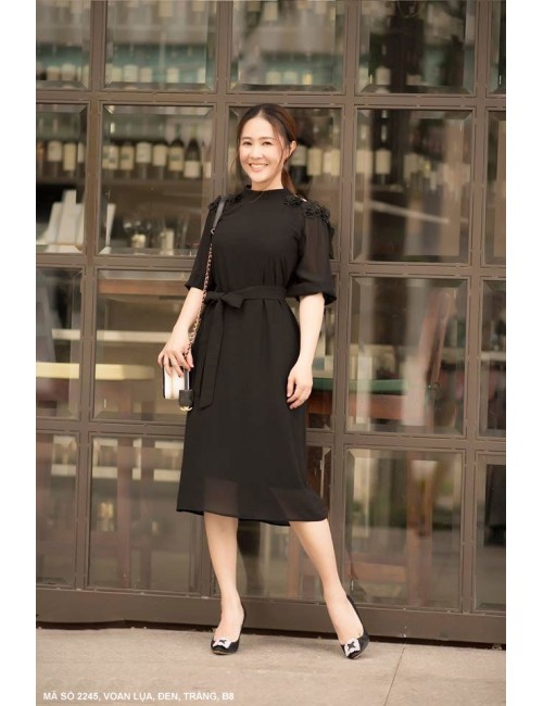 Đầm Tay Lở Dún Thắt Nơ Eo - 2245
