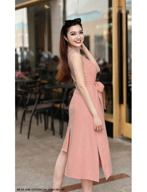 Đầm Sát Nách Cột Nơ Eo - 2246