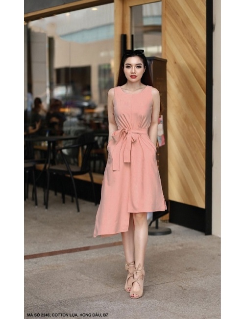 Đầm Sát Nách Cột Nơ Eo - 2246