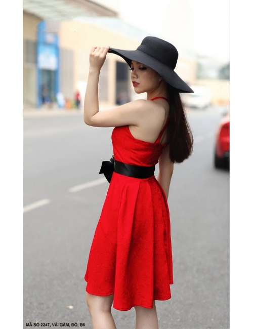 Đầm Xòe Cột Nơ Eo - 2247