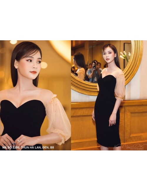 Đầm Cúp Ngực Tay Lưới - 2250