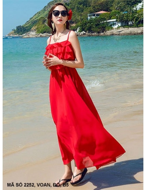 Đầm Maxi 2 Dây 4 Tầng - 2252