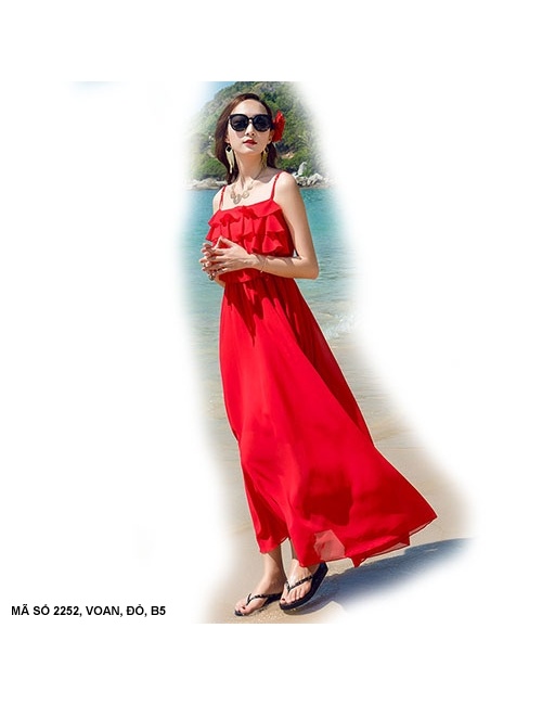 Đầm Maxi 2 Dây 4 Tầng - 2252