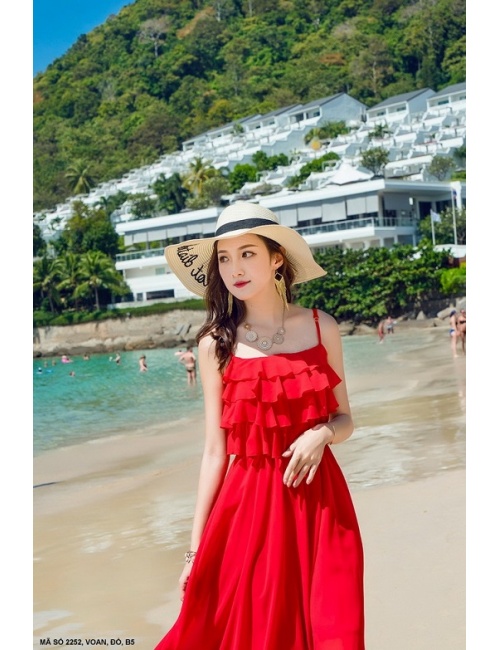 Đầm Maxi 2 Dây 4 Tầng - 2252
