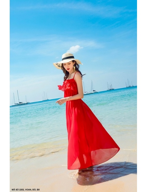 Đầm Maxi 2 Dây 4 Tầng - 2252