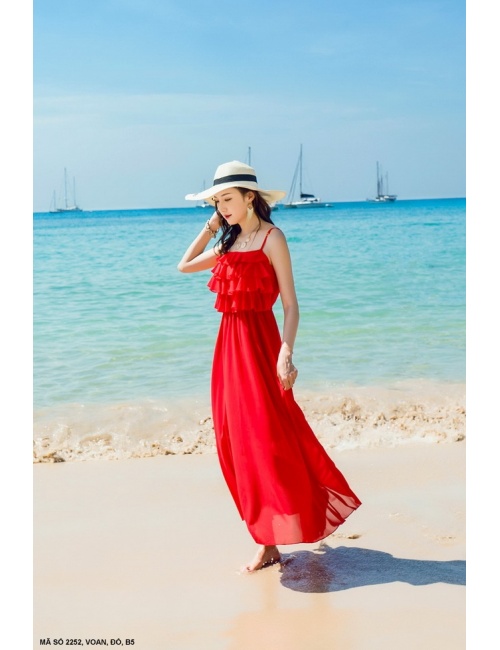 Đầm Maxi 2 Dây 4 Tầng - 2252