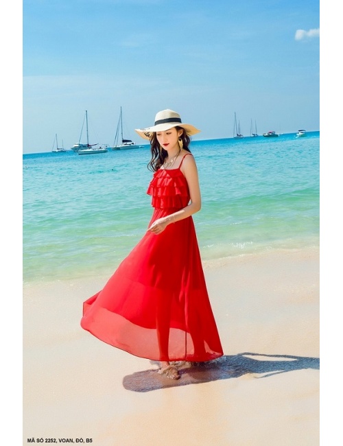 Đầm Maxi 2 Dây 4 Tầng - 2252
