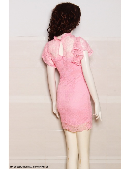 Đầm Ren Thun Cột Nơ Eo - 2256