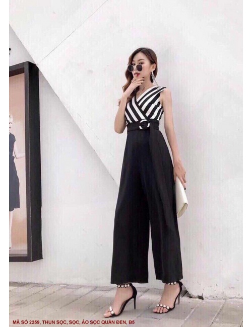Đồ Bay Sọc Thắt Nơ Eo Cổ Chéo - 2259