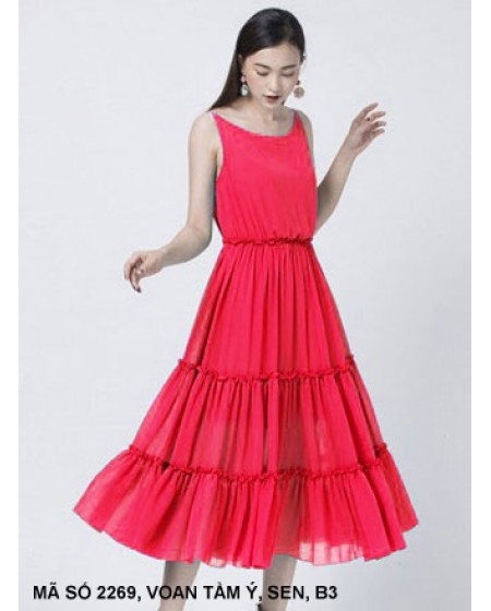 Đầm Sát Nách Dún 3 Tầng - 2269