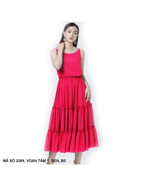 Đầm Sát Nách Dún 3 Tầng - 2269