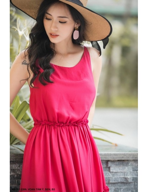 Đầm Sát Nách Dún 3 Tầng - 2269