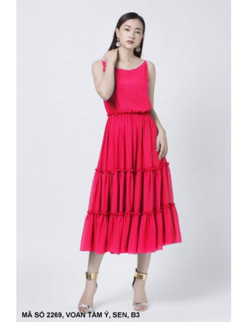 Đầm Sát Nách Dún 3 Tầng - 2269