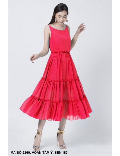 Đầm Sát Nách Dún 3 Tầng - 2269