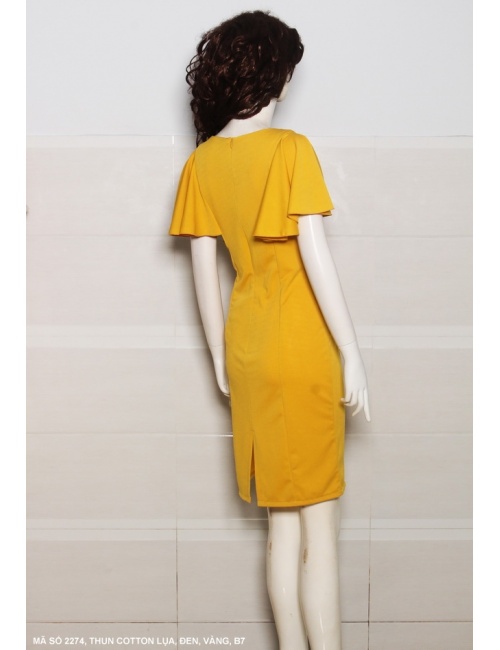 Đầm Dún Vai Đính Bèo Bên Hông - 2274