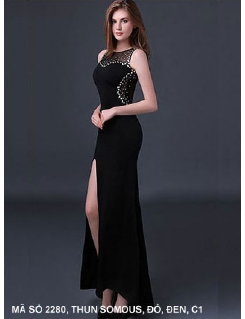 Đầm Dạ Hội Đính Hạt Phối Lưới Sang Trọng - 2280