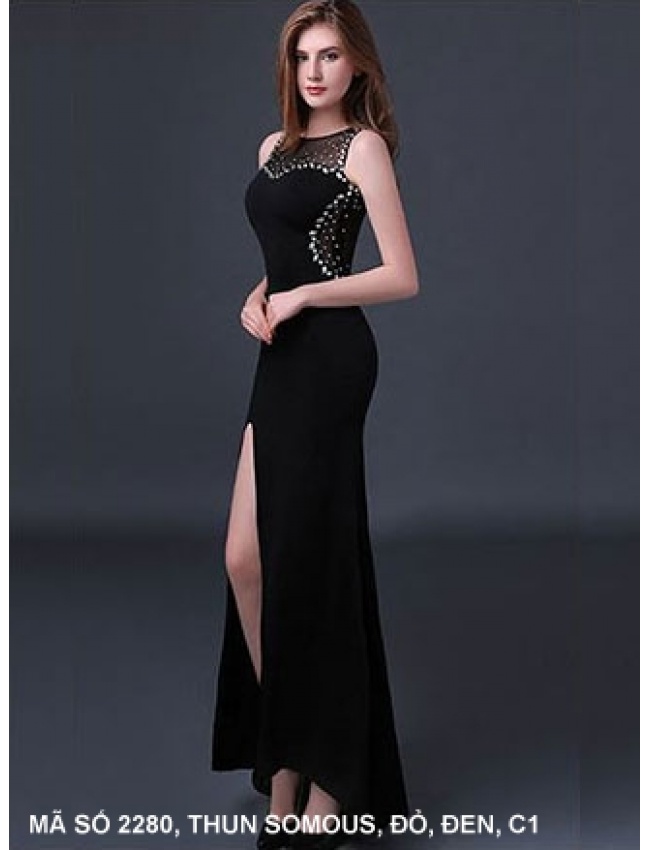 Đầm Dạ Hội Đính Hạt Phối Lưới Sang Trọng - 2280