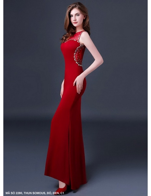 Đầm Dạ Hội Đính Hạt Phối Lưới Sang Trọng - 2280
