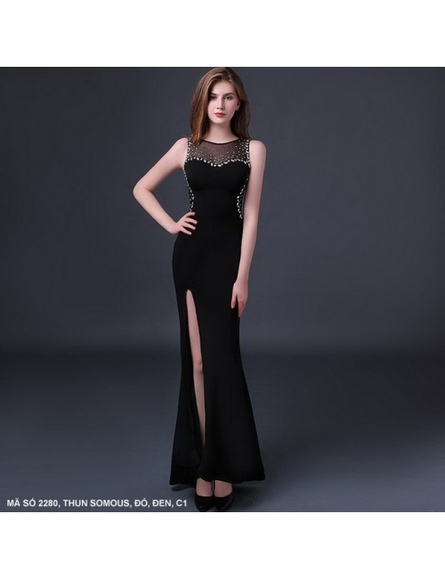 Đầm Dạ Hội Đính Hạt Phối Lưới Sang Trọng - 2280