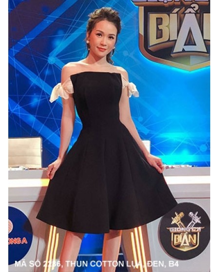 Đầm Xòe Bé Sam Phối Nơ Vai - 2286